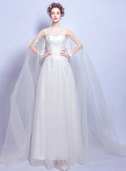 In Stock:Ship in 48 hours A-Line White Tulle Wedding Dress