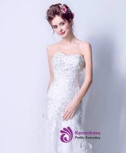 In Stock:Ship in 48 hours Mermaid Sweetheart Appliques Wedding Dress