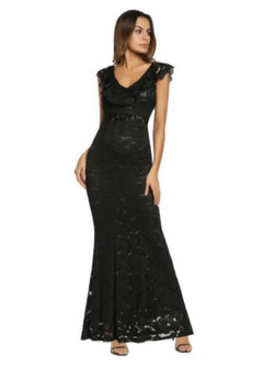 In Stock:Ship in 48 hours Mermaid Black Lace Prom Dress