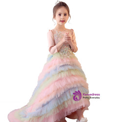 In Stock:Ship in 48 hours Ball Gown Long Sleeve Tulle Ruffle Girl Dress