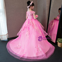 In Stock:Ship in 48 hours Pink Hi Lo Tulle Flower Girl Dress