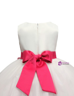 In Stock:Ship in 48 hours Pink Satin Tulle Flower Girl Dress