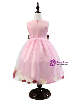 In Stock:Ship in 48 hours Pink Flower Tulle Flower Girl Dress