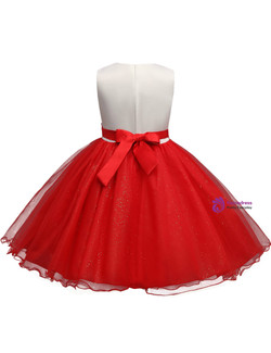 In Stock:Ship in 48 hours Red Tulle Appliques With Flower Girl Dress
