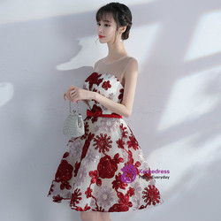 In Stock:Ship in 48 hours Backless Lace With Bow Homecoming Dress