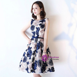 In Stock:Ship in 48 hours Appliques Backless Homecoming Dress