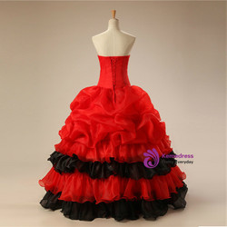 Red Ball Gown Sweetheart Sequins Quinceanera Dresses