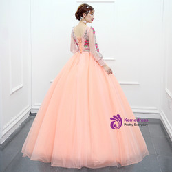 In Stock:Ship in 48 hours Ready To Ship Pink Print Long Sleeve Dress