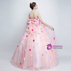 In Stock:Ship in 48 hours Ready To Ship Strapless Pink Tulle Quinceanera Dresses