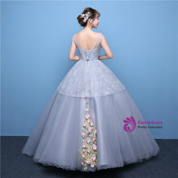 In Stock:Ship in 48 hours Ready To Ship Blue Tulle Appliques Quinceanera Dresses