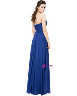 Sweetheart Royal Blue Chiffon Floor Length Bridesmaid Dress