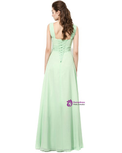 Sage Green Ruched Strapless Chiffon Bridesmaid Dress