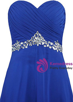 A-Line Sweetheart Chiffon Floor Length Bridesmaid Dress With Crystal