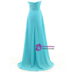 A-Line Sweetheart Chiffon Pleats Beading Bridesmaid Dress