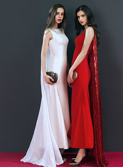 Mermaid Sequins Sleeveless Scoop Neck Prom Dress