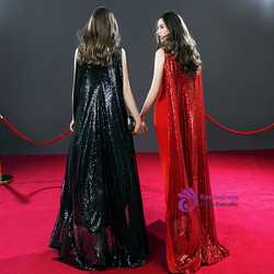 Mermaid Sequins Sleeveless Scoop Neck Prom Dress