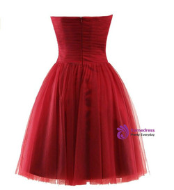 Short Tulle Sweetheart Knee Length Bridesmaid Dress