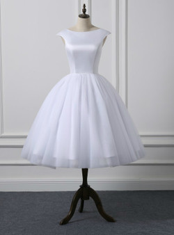 Short Cap Sleeves Knee Length Scoop Neckline Simple Ball Gown Wedding Dresses Short Cap Sleeves Knee Length Scoop Neckline Simple Ball Gown Wedding Dresses