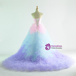 Colorful Tulle Sweetheart Tulle Princess Wedding Dress Colorful Tulle Sweetheart Tulle Princess Wedding Dress