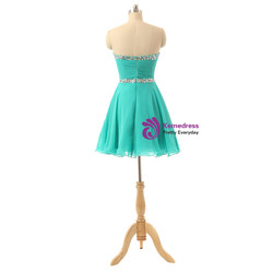 Short Sweetheart Mint Tulle Crystals Homecoming Dresses