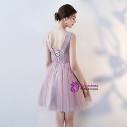 In Stock:Ship in 48 hours Ready To Ship Pink Tulle Homecoming Dress
