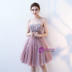 In Stock:Ship in 48 hours Pink Sweetheart Tulle Homecoming Dress