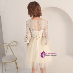 In Stock:Ship in 48 hours Yellow Short Sleeve Homecoming Dress