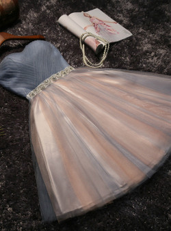 In Stock:Ship in 48 hours Tulle Sweetheart With Bow Homecoming Dress