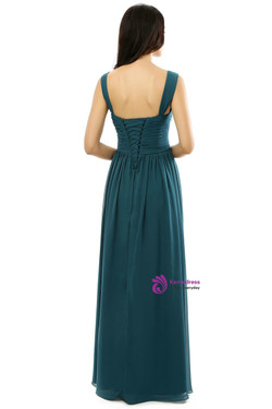 Chiffon Spaghetti Straps With Beading Pleats Bridesmaid Dress