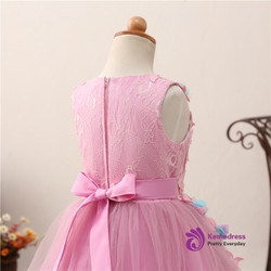 Purple Tulle Lace Appliques With Bow Flower Girl Dress