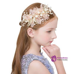 Children's Hair Clips Hairband Pink Flower Girl Flower Headdress