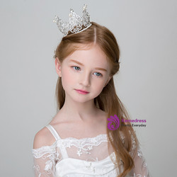 Princess Hair Accessories Rhinestone Crown Headband Round Crown
