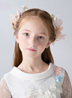 Princess Hairpin Pink  Flower 2 Piece Hair Accessories Girl Hairpin