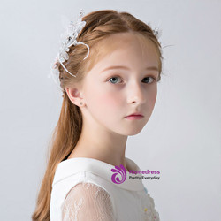 Girl Feather Headdress 2 Piece Flower Girl Hair Accessories
