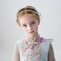 Crown Princess White Dragonfly Tiara Hairband Faux Pearl Headband