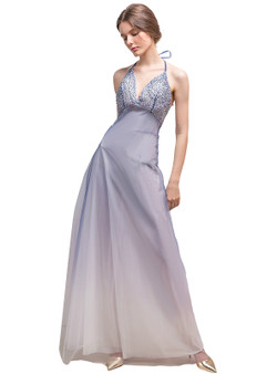 In Stock:Ship in 48 hours Allure See Through Halter Tulle Prom Dress