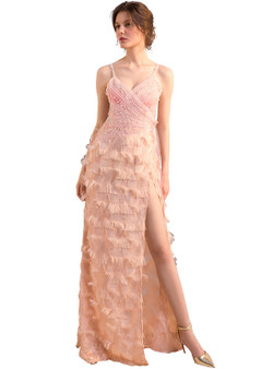 In Stock:Ship in 48 hours Pink Allure See Through Prom Dress
