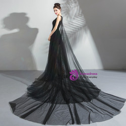 In Stock:Ship in 48 hours Sexy Black Lace Tulle Prom Dress