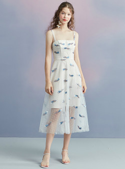 In Stock:Ship in 48 hours Spaghetti Straps Tulle Homecoming Dress