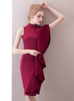 In Stock:Ship in 48 hours Mermaid High Neck Knee Length Homecoming Dress