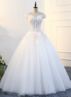 In Stock:Ship in 48 hours Ball Gown Off The Shoulder Quinceanera Dresses