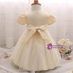 In Stock:Ship in 48 Hours Yellow Short Sleeve Tulle Litter Girl Dress