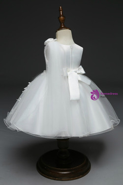 In Stock:Ship in 48 Hours White Tulle Appliques Litter Girl Dress