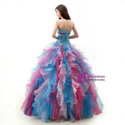 Ball Gown Colorful Sweetheart Organza With Beading Wedding Dress