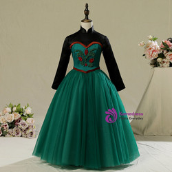 In Stock:Ship in 48 Hours Green Tulle Long Sleeve Frozen Aisha Dress