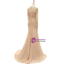 Three Quarters Half Sleeves Lace Mother Of the Bride Dress With Jacket