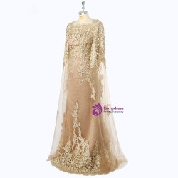 Champagne Tulle Lace Cowl Mother of the Bride Dresses for Weddings
