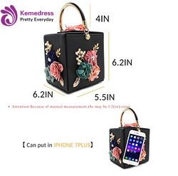 Women Clutches Flower Clutch Bag Box Clutch Purse Evening Handbag