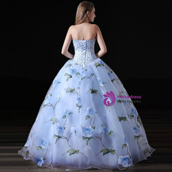 Blue Ball Gown Tulle Sweetheart Print Quinceanera Dresses With Beading Blue Ball Gown Tulle Sweetheart Print Quinceanera Dresses With Beading