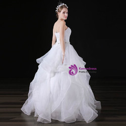 White Tulle Sweetheart Neck Tulle Weddign Dress With Crystal